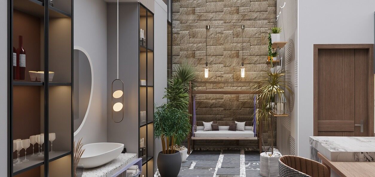 Residential Interior Design Courtyard